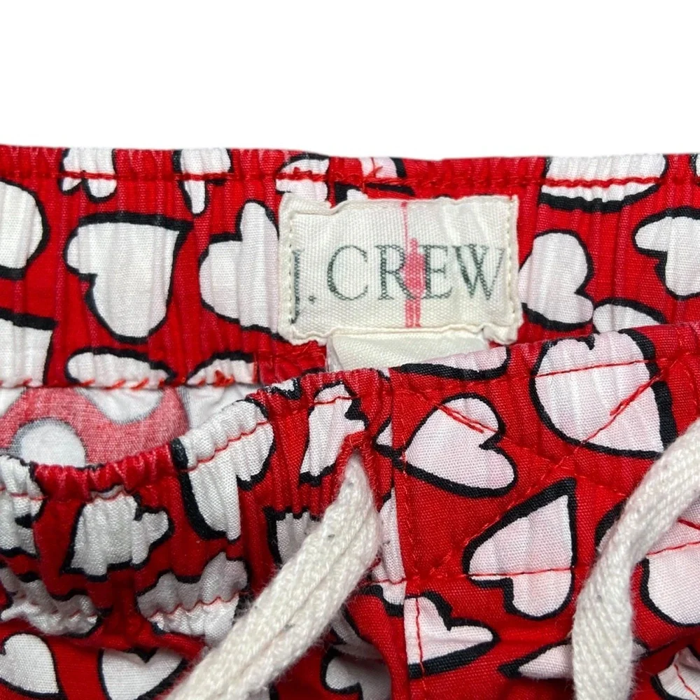 J Crew Vintage 90s Valentines Day Heart Pajama Bottoms Pants Loungewear